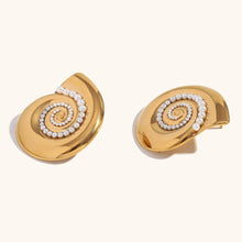 Load image into Gallery viewer, Pearl Conch Earrings
