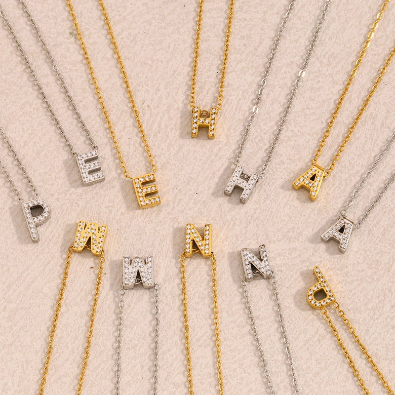 Sparkling Letter Necklace