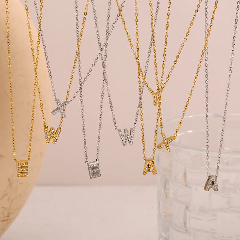 Sparkling Letter Necklace