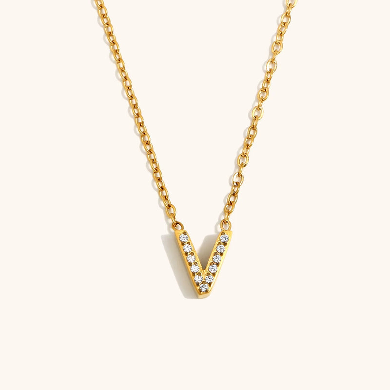Sparkling Letter Necklace
