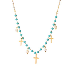Pearls Cross Necklace